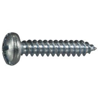 MIDWEST #10 x 1 in. Zinc Plated Steel Combo Phillips Pan Head Sheet Metal Screws, 75 Count
