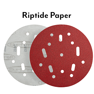 SurfPrep 5 in. Hook & Loop Multi-Hole Riptide Paper Abrasive Discs, Red, 80 Grit, 50-Pack