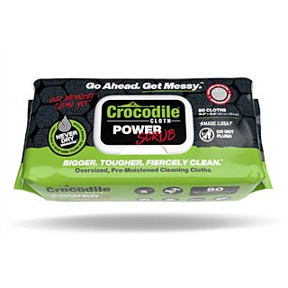 Crocodile Cloth Power Scrub Wipes, 80 Count