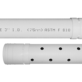 4 in. x 10 ft. White HDPE Sewer & Drain Pipe, Perforated