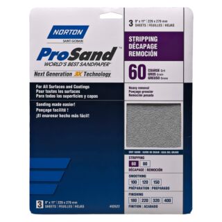 Norton 9 in. x 11 in. ProSand Sanding Sheets, 3 pack