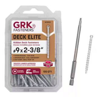 GRK Deck Elite™ Hidden Deck Screws, #9 x 2-3/8 in., 100 Piece