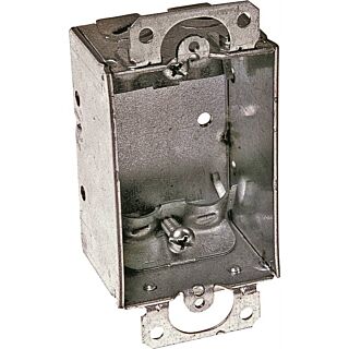 RACO 410 Switch Box, 1-Gang, 4-Knockout, Ear Mounting, Galvanized Steel