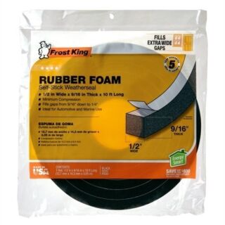 Frost King Rubber Foam, Self-Stick Weatherseal