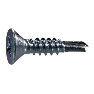 MIDWEST #12-14 x 1 in. Zinc Plated Steel Phillips Flat Head Self-Drilling Screws, 55 Count