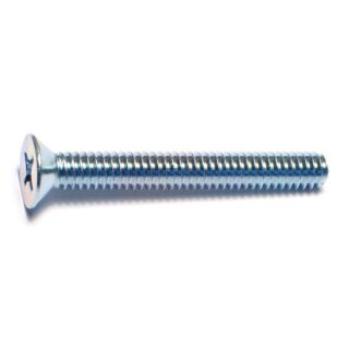 MIDWEST 1/4 in.-20 x 2 in. Zinc Plated Steel Coarse Thread Phillips Flat Head Machine Screws, 30 Count