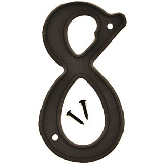 HY-KO PN-29/8 House Number, Character 8, 4 in H Character, Black Character