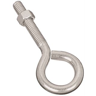 National Hardware N221-267 Eye Bolt, 3/8-16 Thread, 4 in L Thread, 1 in ID Dia Eye, Steel, Zinc