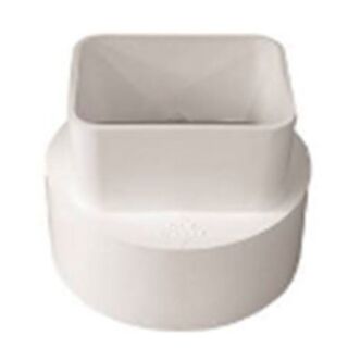 4 in. White PVC 2 in. to 3 in. Downspout Adapter