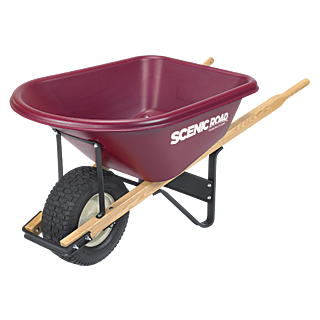 Scenic Road 6 Cubic Ft. Wheelbarrow w/Turf Tire, Red