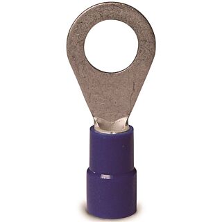 GB 20-104 Ring Terminal, 600 V, 16 to 14 AWG, Vinyl Insulation, Blue