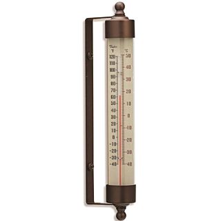 Taylor Indoor/Outdoor Bracket Thermometer, -40 to 120 deg F, Antique Bronze