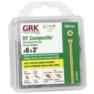 GRK #8 x 2 in.  RT Composite™ Exterior Trim Head Screws, Handy-Pak, 100 Count