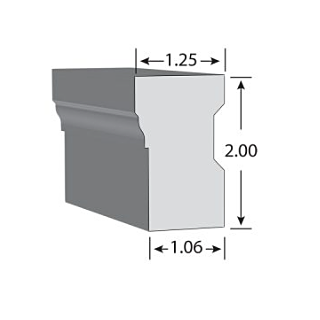 Kleer (M217) 1-1/4 in. x 2 in. x 17 ft. Brick Mould Casing, Exterior PVC