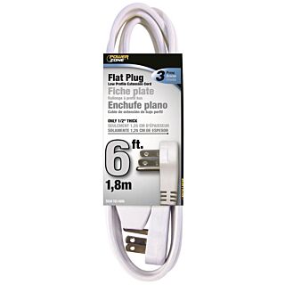 Powerzone Extension Cord with SnugPlug, White, 16/3 6 ft.