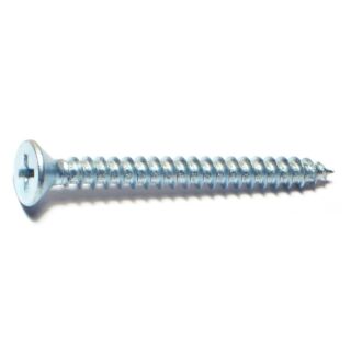 MIDWEST #10 x 2 in. Zinc Plated Steel Phillips Flat Head Sheet Metal Screws, 50 Count