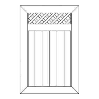 Illusions Vinyl Fence White Gate with Diamond Lattice Top, 4 ft. x 6 ft.