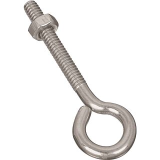 National Hardware N221-119 Eye Bolt, 1/4-20 Thread, 1-3/4 in L Thread, 0.56 in ID Dia Eye, Steel, Zinc