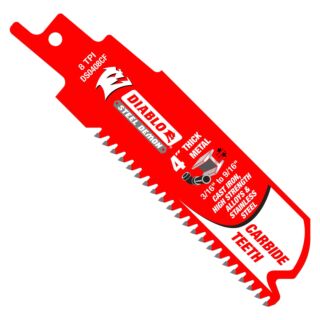 Diablo 4 in. Steel Demon Carbide Reciprocating Blades for Thick Metal Cutting, 3 Pack