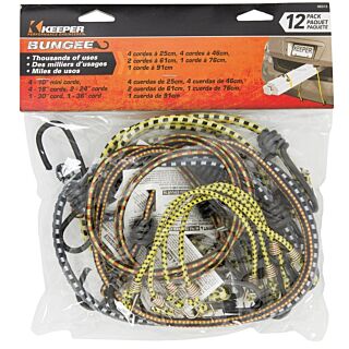 KEEPER 06313 Bungee Cord, Hook End, Rubber