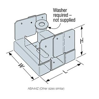 Simpson Strong-Tie ABA Adjustable Post Base for 4x4 Post, ZMAX®