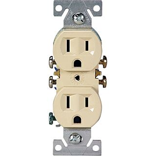 Eaton Wiring Devices 270V Duplex Receptacle, 15 A, 2-Pole, 5-15R, Ivory