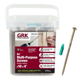 GRK #10 x 4 in. R4™ Multi-Purpose Framing and Decking Screw Pro-Pak, 270 Count