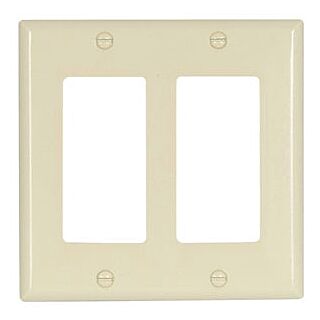 Eaton Wiring Devices 2152LA-BOX Decorative Wallplate, 2-Gang, Thermoset, Light Almond