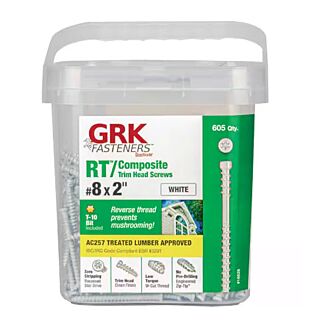 GRK #8 x 2 in.  RT Composite™ Exterior Trim Head Screws, Pro-Pak, White, 605 Count