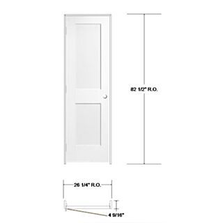 Frameport 24 in.x 80 in. 2 Panel Shaker Style Interior Door Right-Handed Unit