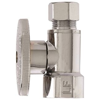 Plumb Pak PP53PCLF Shut-Off Valve, 1/2 x 3/8 in FIP x Compression, Brass, Chrome