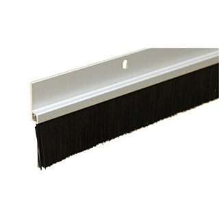Randall Aluminum Door Sweep with Brush for up to 1-½ in. Gap, 3 ft., Mill