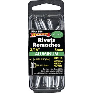 Arrow ³⁄₁₆ in. Pop Rivet, Medium, ¼ in. Long, Aluminum 15 Count