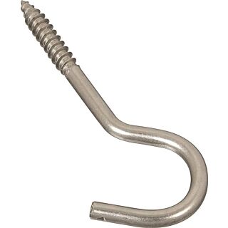 National Hardware 2153BC Series N220-822 Screw Hook, 2 in L Thread, Stainless Steel, Zinc