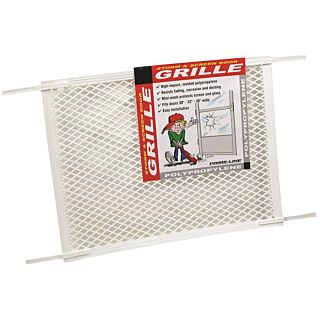Make-2-Fit PL 15517 Hinged Screen Door Grill, 34-1/2 in W, 20 in H, Plastic