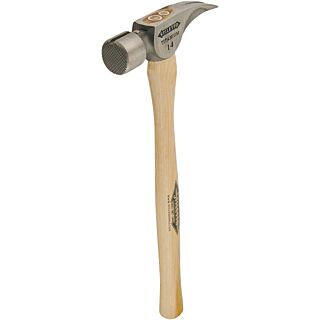 STILETTO TiBone TI14MS Straight Claw Framing Hammer, 14 oz Head, Titanium Head, Brown/Tan Handle