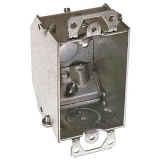 RACO 471 Switch Box, 1-Gang, Screw Mounting, 5-Knockout, Galvanized Steel
