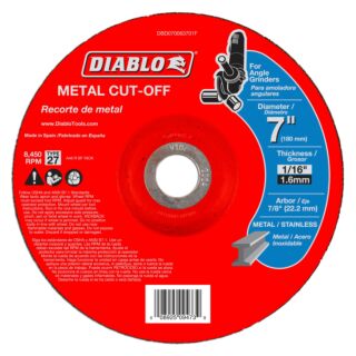 Diablo 7 Metal Cut Off Disc - Type 27