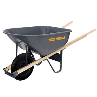 TRUE TEMPER R625 Wheelbarrow, 6 cu-ft Heap, 6 cu-ft Volume, Steel