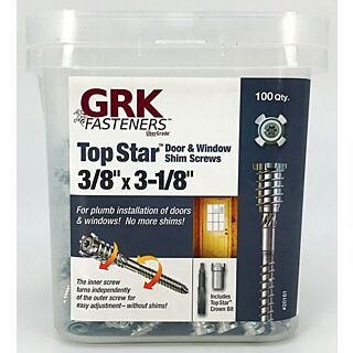 GRK 3/8 in. x 3-1/8 in. Top Star™ Adjustable Shim Screws, 100 Count