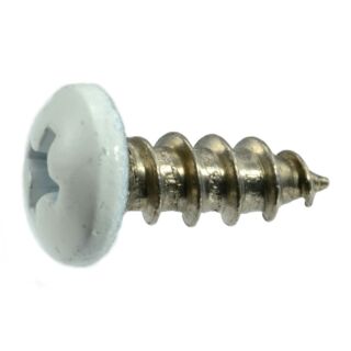 MIDWEST #10 x 1/2 in. White Painted 18-8 Stainless Steel Phillips Pan Head Sheet Metal and Shutter Screws, 40 Count