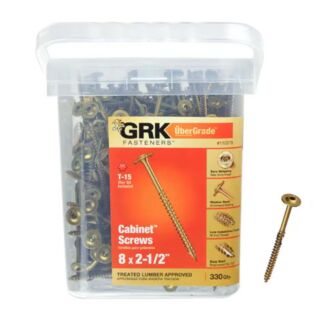 GRK #8 x 2-1/2 in. Low Profile Cabinet™ Screws. Pro-Pack,  330 Count