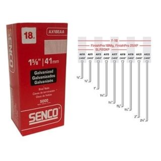 SENCO 1-5/8 in., 18 ga, Brad Nail, Electro-Galvanized, 5,000 Count