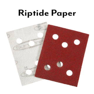 SurfPrep 3 in. x 4 in. Riptide 6-Hole Hook & Loop Paper Sheet, Red, 80 Grit, 50-Pack