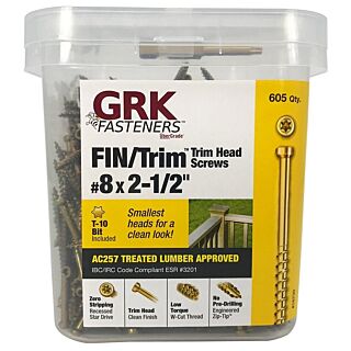 GRK #8 x 2-1/2 in. FIN/TRIM™ Finish Trim Screws Pro-Pak, 605 Count