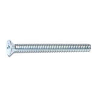 MIDWEST #10-24 x 2 in. Zinc Plated Steel Coarse Thread Phillips Flat Head Machine Screws, 50 Count