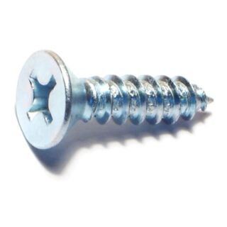 MIDWEST #14 x 1 in. Zinc Plated Steel Phillips Flat Head Sheet Metal Screws, 30 Count