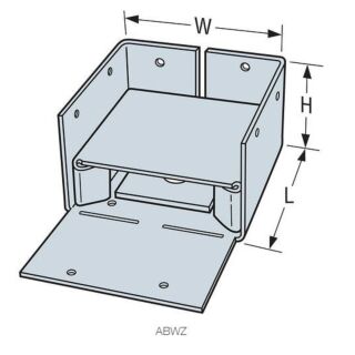 Simpson Strong-Tie ABW Adjustable Post Base with Wind Uplift for 4 x 4 Post, ZMAX®