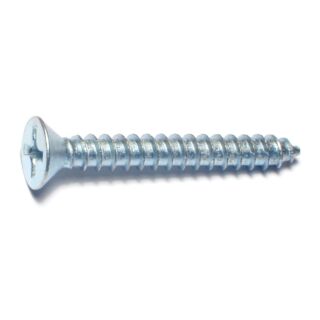 MIDWEST #14 x 2 in. Zinc Plated Steel Phillips Flat Head Sheet Metal Screws, 20 Count