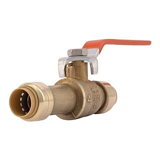 Reliance Worldwide Slip Ball Valve, 1/2 x 1/2 in PTC, Brass, Lever